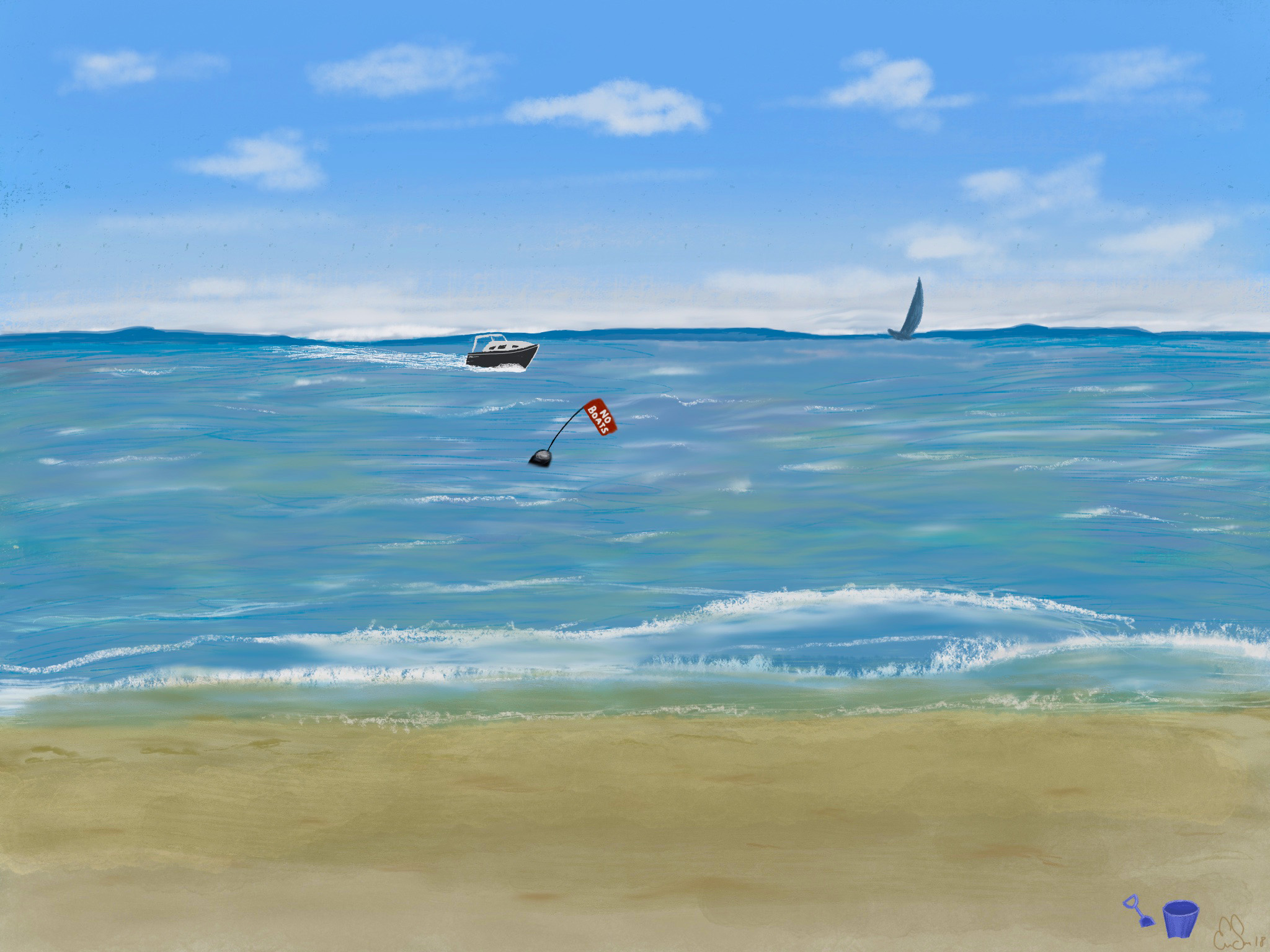 Roundhill Beach Drawing